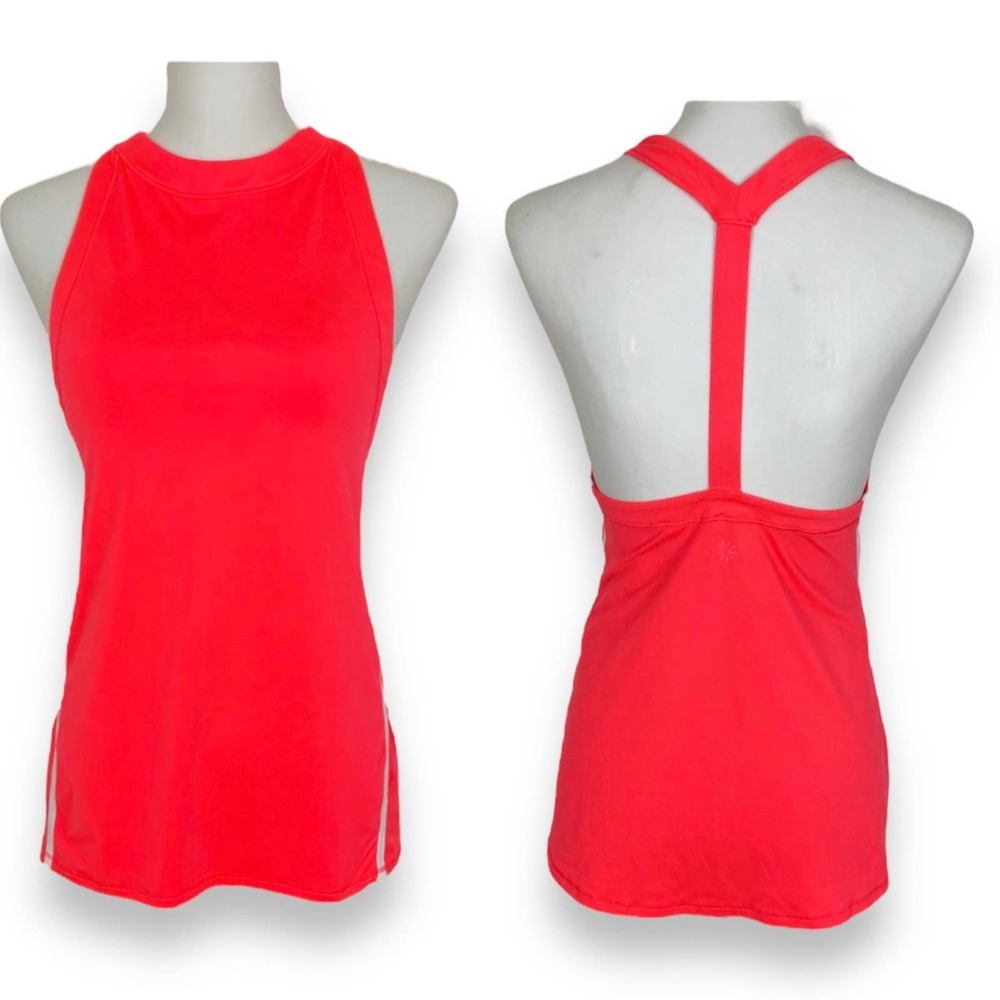 Athleta Womens Power Chi Athletic Top XXS Coral Moisture Wicking Racerback - Picture 12 of 12